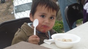 Josue with menudo and lollipop mouth :)