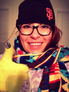 my outfit going to gather more wood last night at midnight, in the middle of the snow "storm." i felt "settled" here, but was I?