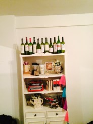 bye, bottles of wine we drank in our apartment.