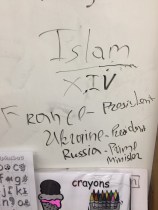 he's decided on these three options...also the Roman numerals are how many times I've had to ask him to be positive about something (so far).