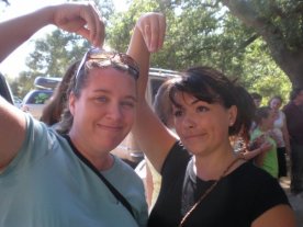 Carol and I were going on the trip together before facebook, so this is a photo of Seghs and I, on the same trip, doing our impression of Sebastion, the scorpion who tried to make a home in our cabin during the wee hours of the night. Why Jessica thought I would be good as the first line of defense when it comes to bugs, I do not know...